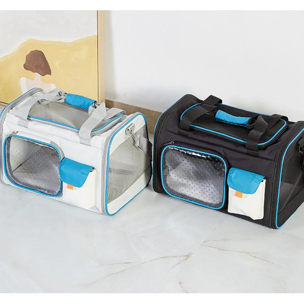GENERICO - Bolso Transportador para Mascotas Gato Perro Talla L Blanco
