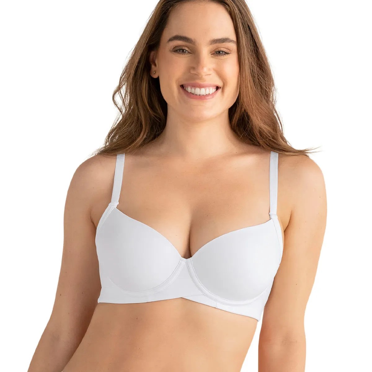 LEONISA - Sostén de buen cubrimiento en escote y espalda 091086 Blanco