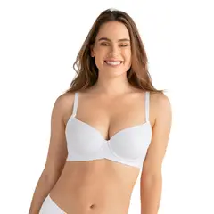 LEONISA - Sostén de buen cubrimiento en escote y espalda 091086 Blanco