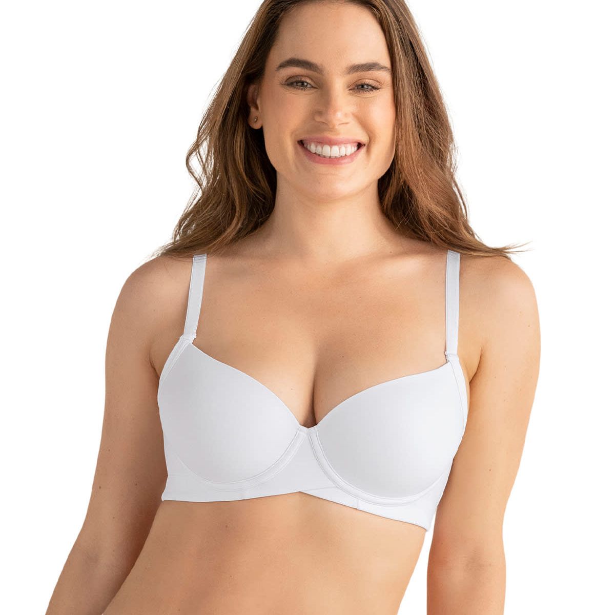LEONISA - Sostén de buen cubrimiento en escote y espalda 091086 Blanco