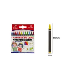 GENERICO - Crayones De Cera 12 Colores 90X8MM