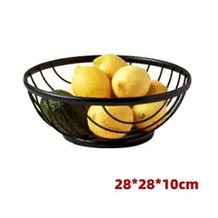 GENERICO - Frutero Metalico Negro Redondo 28X28X10CM