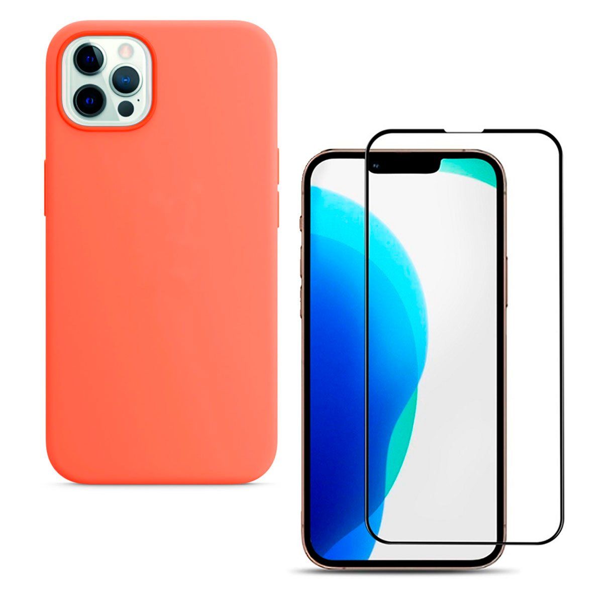 JOIGO - Pack Case Vidrio Para iPhone 13 Pro Max Abierta Naranja