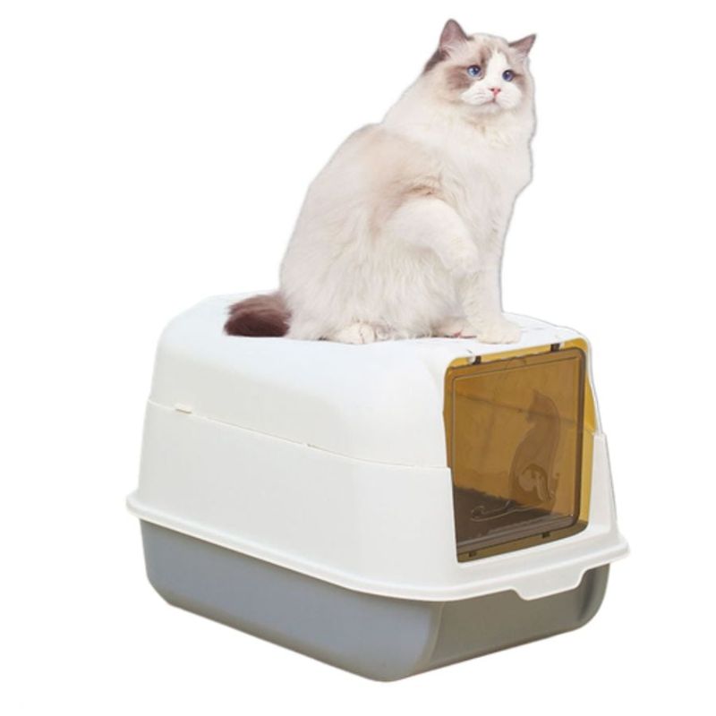 GENERAC - Bandeja sanitaria gatos arenero cerrado 34X51X37 Color GRIS