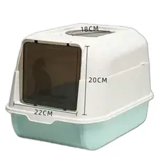 GENERICO - Bandeja sanitaria gatos arenero cerrado34X51X37 ColorCELESTE