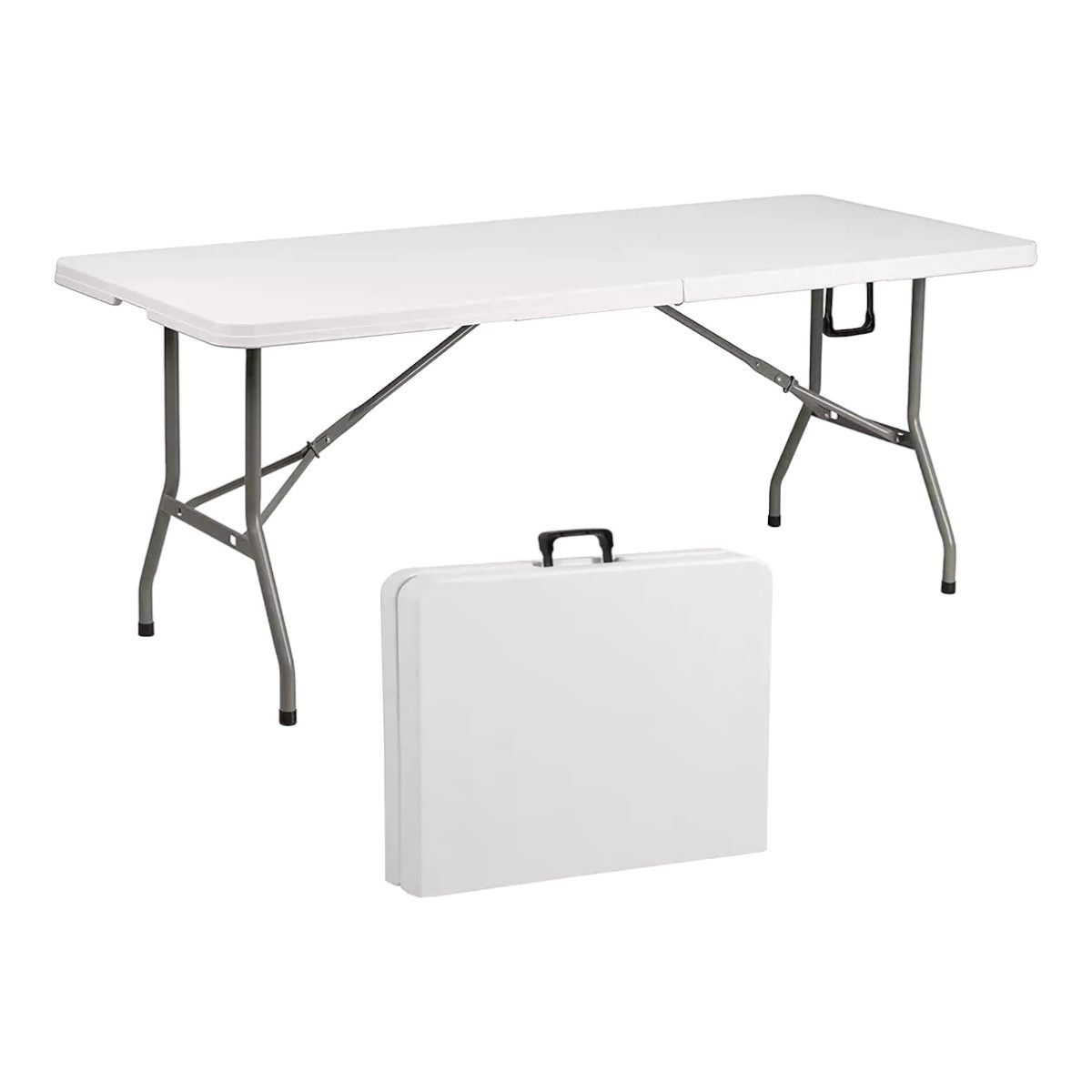 GENERICO - Mesa Plegable Camping 180 X 75 Cms Portátil Color Blanco