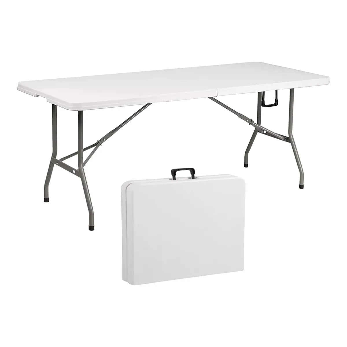 GENERICO - Mesa Plegable Camping 180 X 75 Cms Portátil Color Blanco