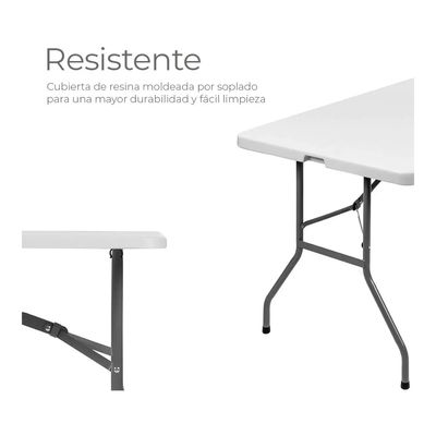 Imagen 2 del producto Mesa Plegable Camping 180 X 75 Cms Portátil Color Blanco