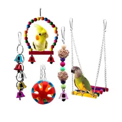 GENERICO - 5 Set De Juguete Loro, Accesorios Para Jaulas De Pájaros