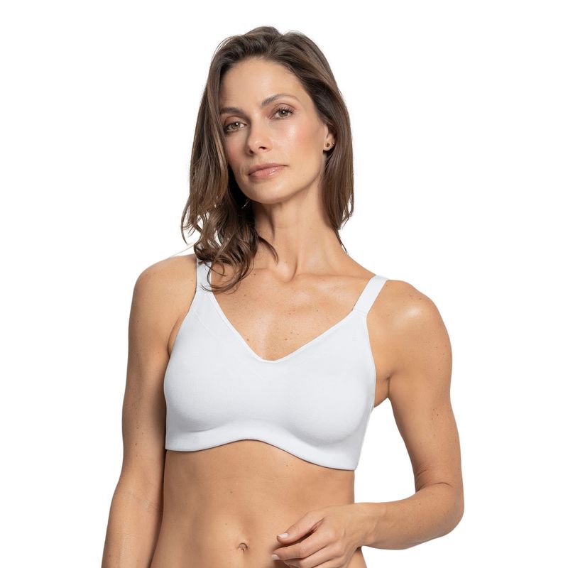 LEONISA - Sostén de alto cubrimiento elaborado en algodón 71348 Blanco
