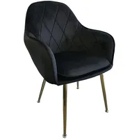 SITIAL POLTRONA NEGRO LUX PATAS DORADAS