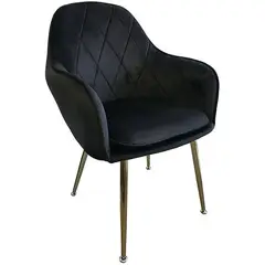 GENERICO - SITIAL POLTRONA NEGRO LUX PATAS DORADAS