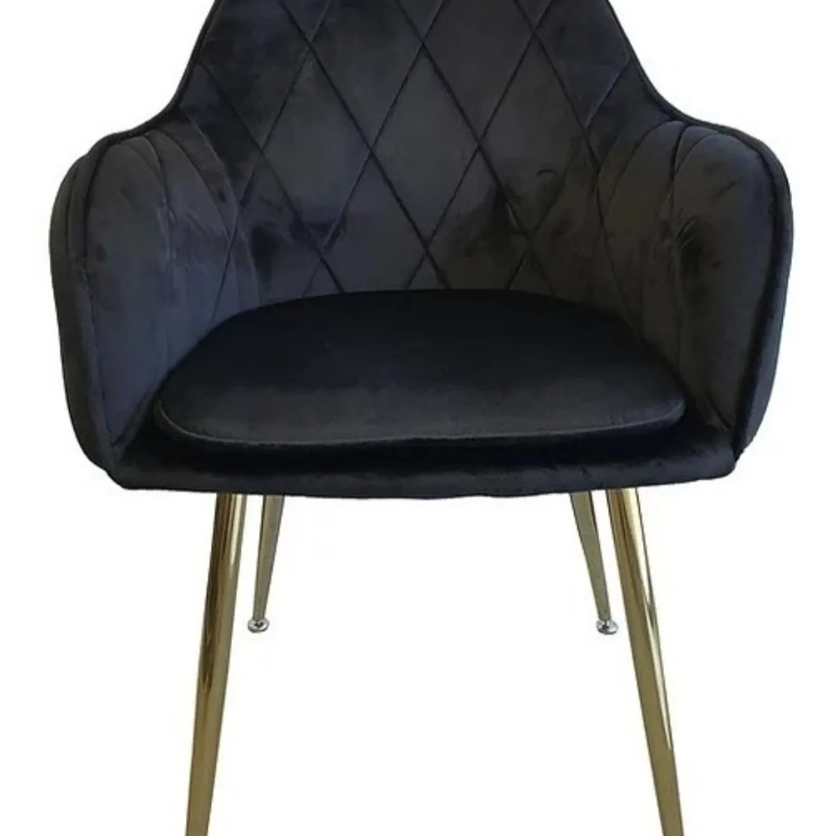 HABITA2 CHILE - SITIAL POLTRONA NEGRO LUX PATAS DORADAS