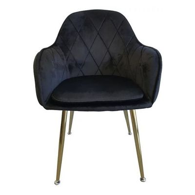 Imagen 2 del producto SITIAL POLTRONA NEGRO LUX PATAS DORADAS