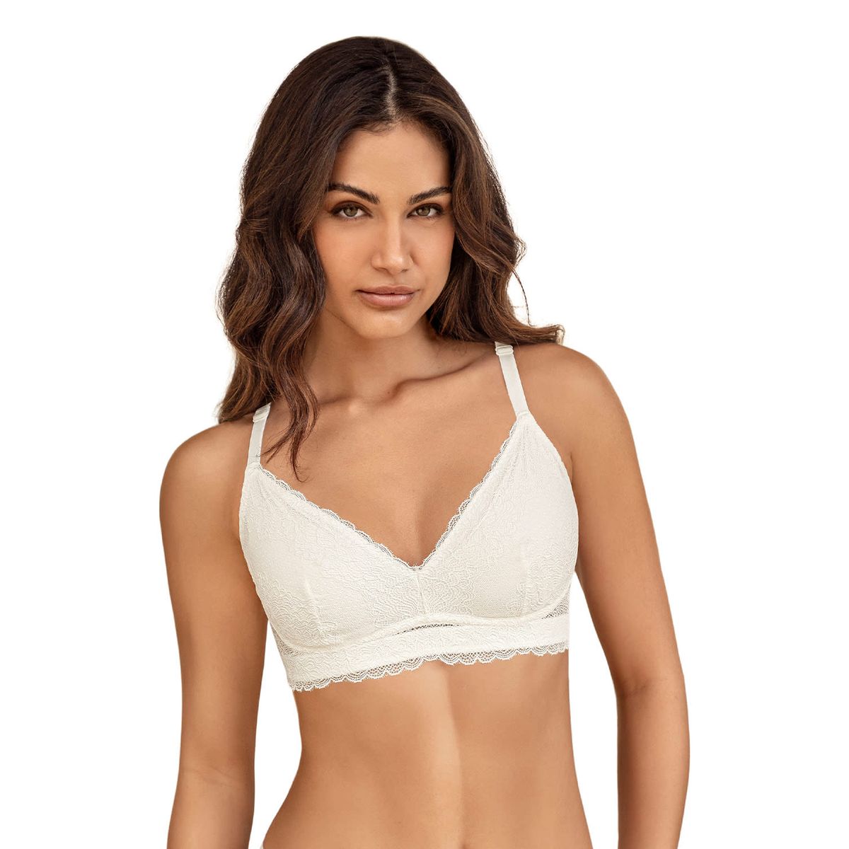 LEONISA - Bralette con costuras internas que simulan arcos 091090 Perla