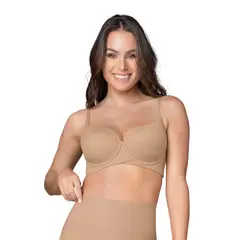 LEONISA - Sostén de buen cubrimiento en escote y espalda 091086 Café Medio