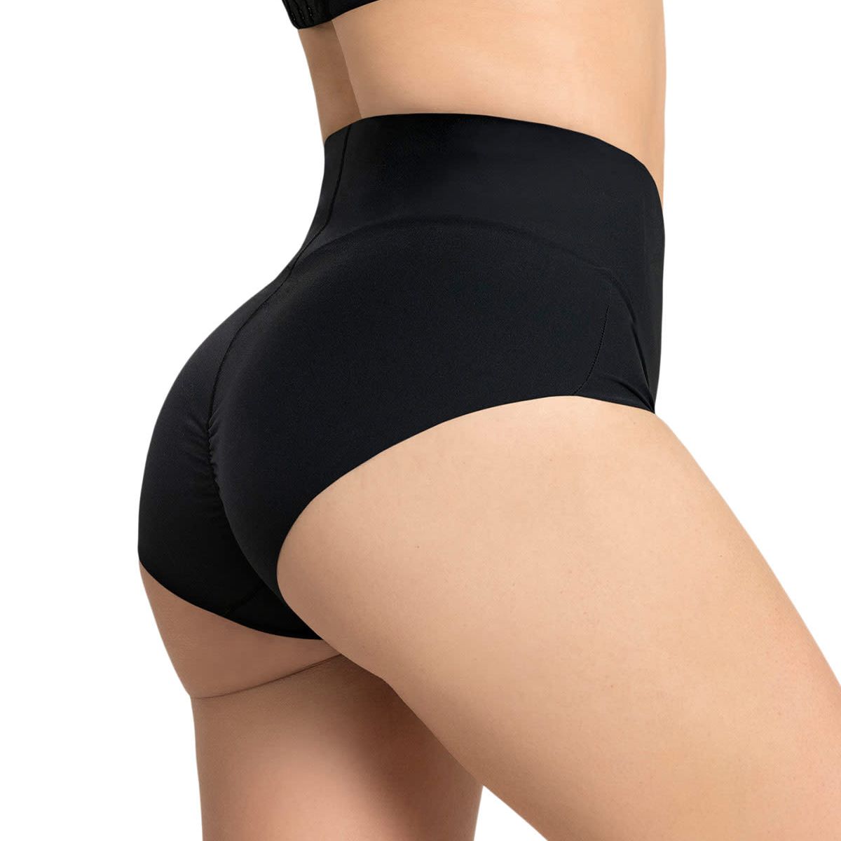 LEONISA - Calzón clásico tiro alto de control fuerte de abdomen 092045 Negro