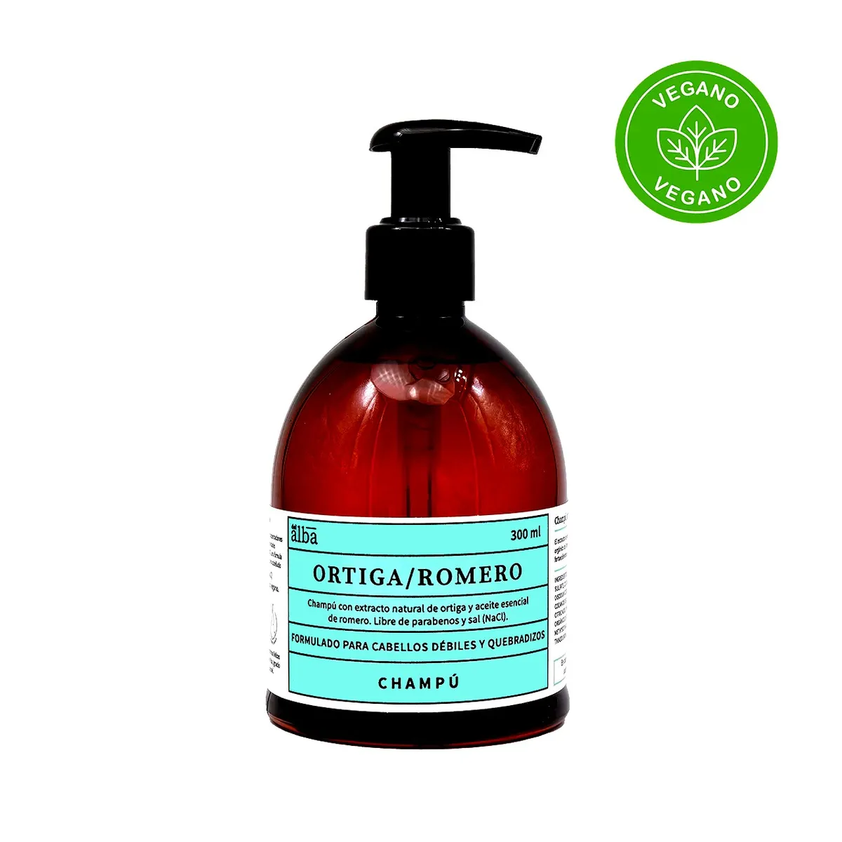 ALBA - Champú Anticaída Ortiga Romero 300ml Vegano - Del Alba