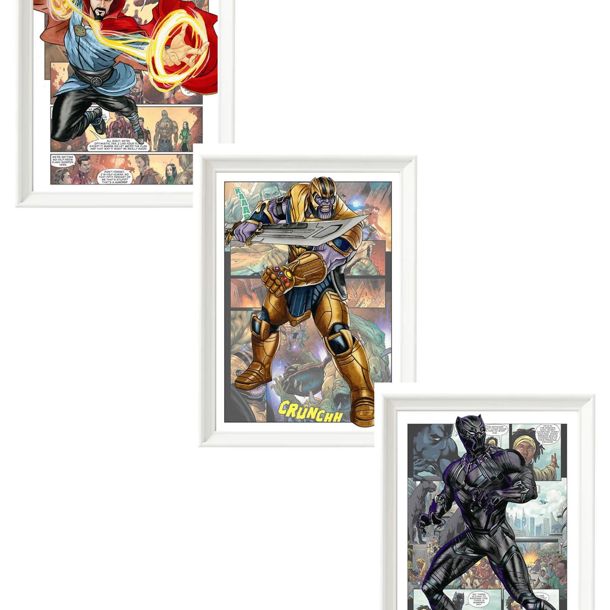 DECORACION CREATIVA - Set de Cuadros Infantiles Heroes y Villanos X3