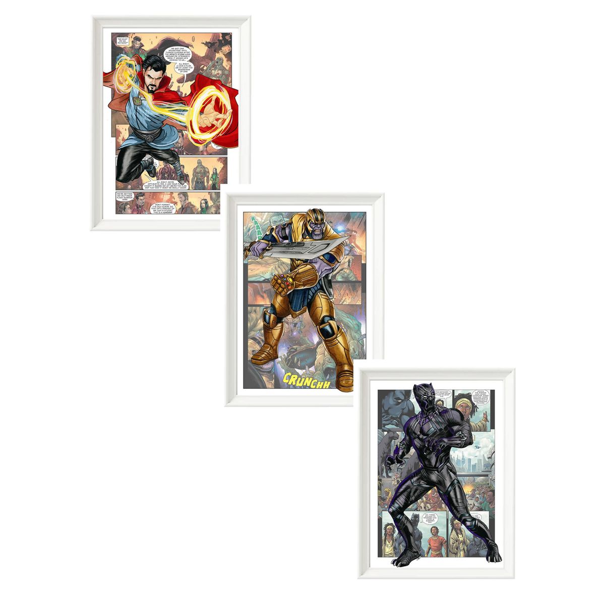 DECORACION CREATIVA - Set de Cuadros Infantiles Heroes y Villanos X3