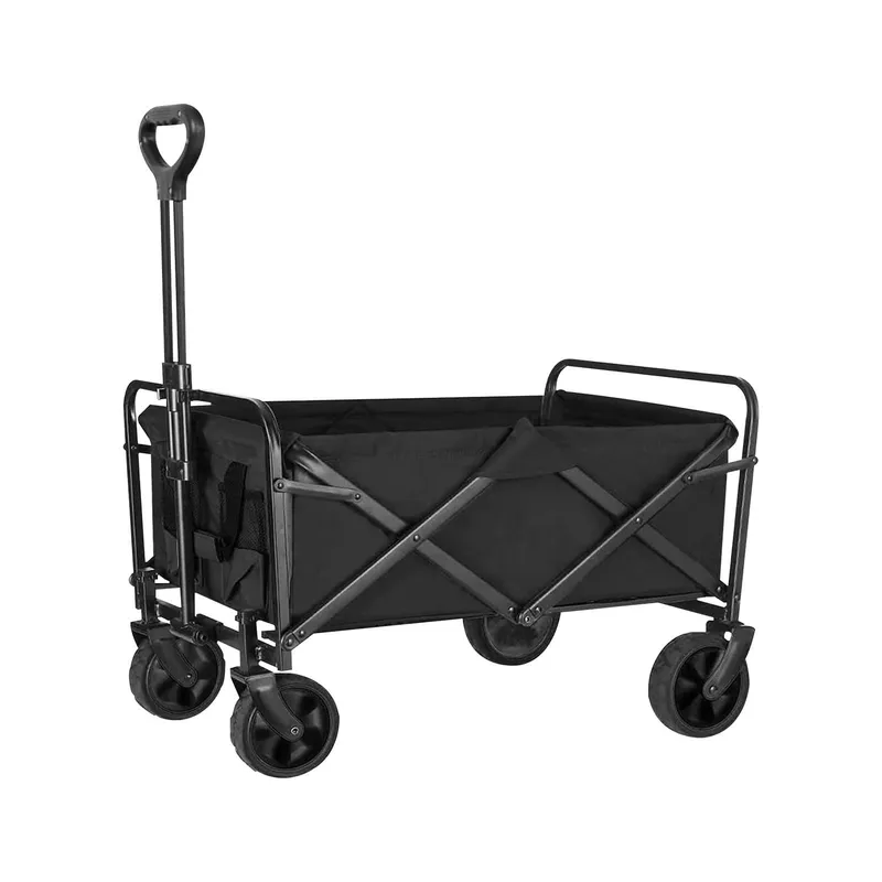 EVERSO - Carrito De Compra Vagón Plegable Transportador Para Exterior Negro
