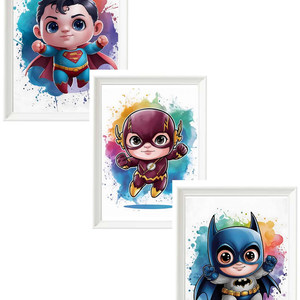 DECORACION CREATIVA - Set Cuadros Infantil DC - Heroes Baby Originales Liga 3