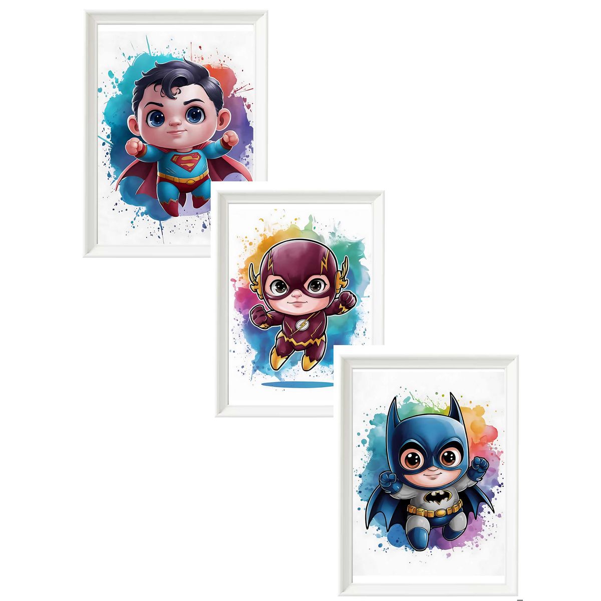DECORACION CREATIVA - Set Cuadros Infantil DC - Heroes Baby Originales Liga 3