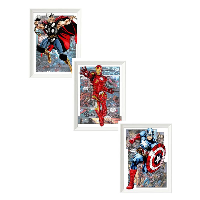 DECORACION CREATIVA - Set de Cuadros Infantiles Marvel X3
