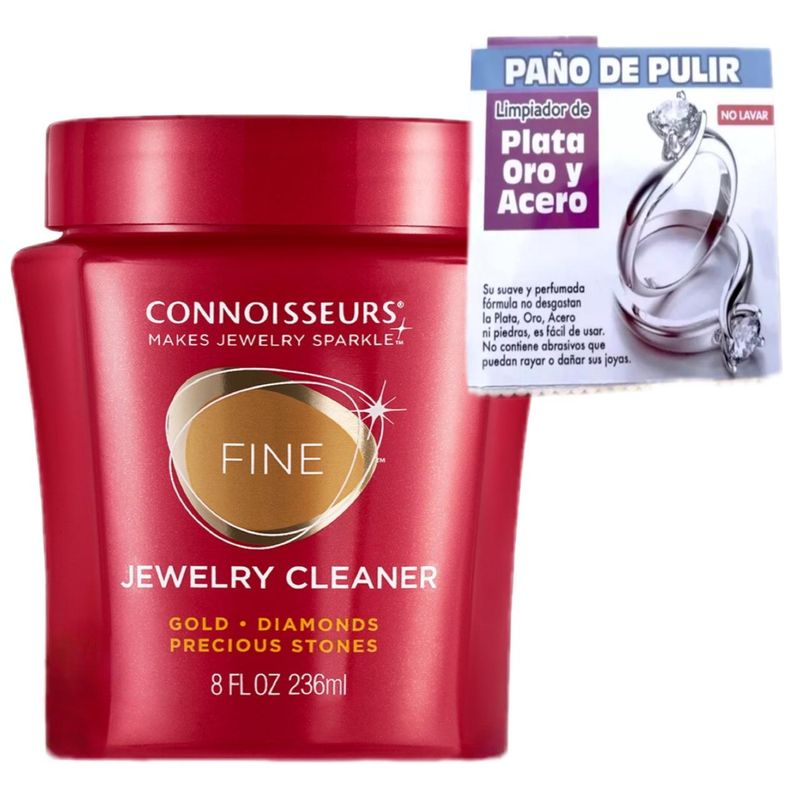 GENERICO - Limpiador joyas de oro diamante platino Connoisseurs + paño
