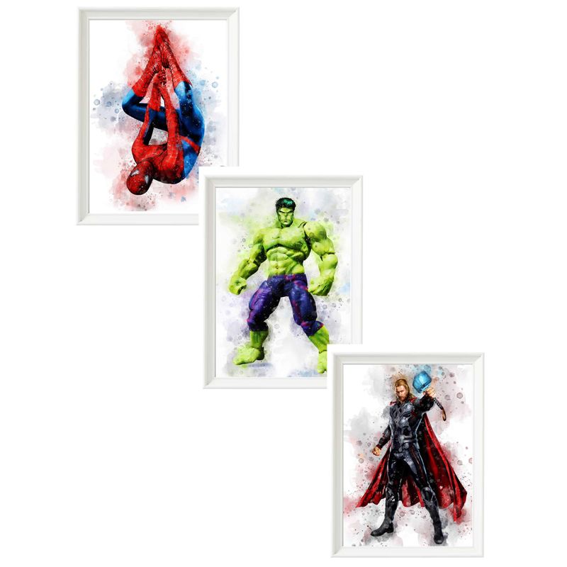 DECORACION CREATIVA - Set de Cuadros Infantiles IA Marvel3 X3