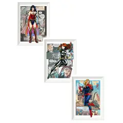DECORACION CREATIVA - Set de Cuadros Infantiles Heroinas IA X3