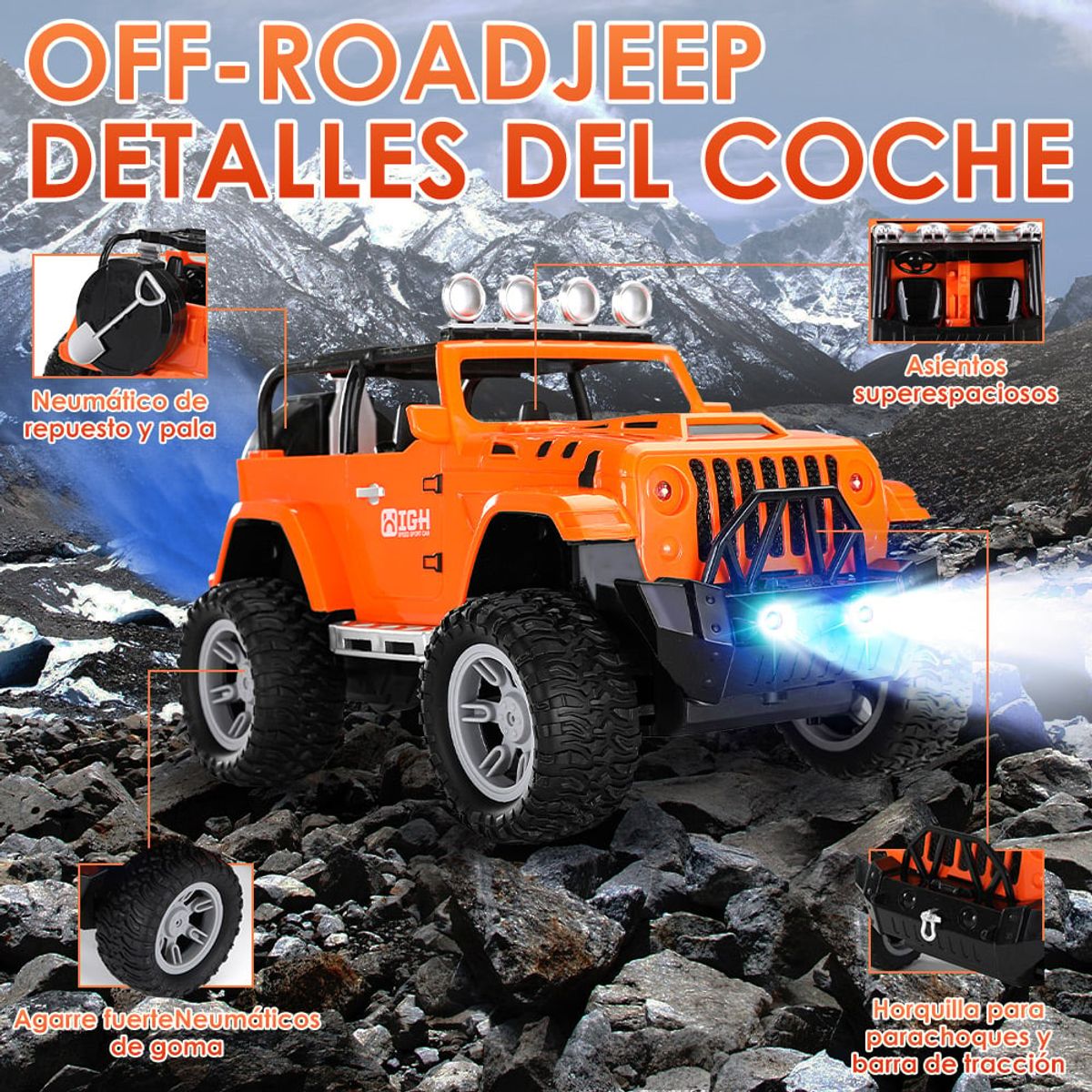 LUKOVEE - Coche de Juguete de Control Remoto para Niños con 2 Pilas