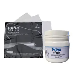 GENERICO - Polvo limpiador de joyas de plata + 3 paños de pulir
