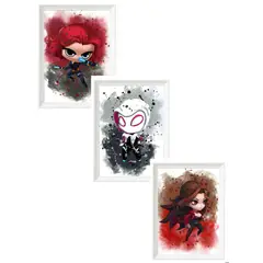 DECORACION CREATIVA - Set Cuadros Infantil DC - Heroinas Lady Marvel 1