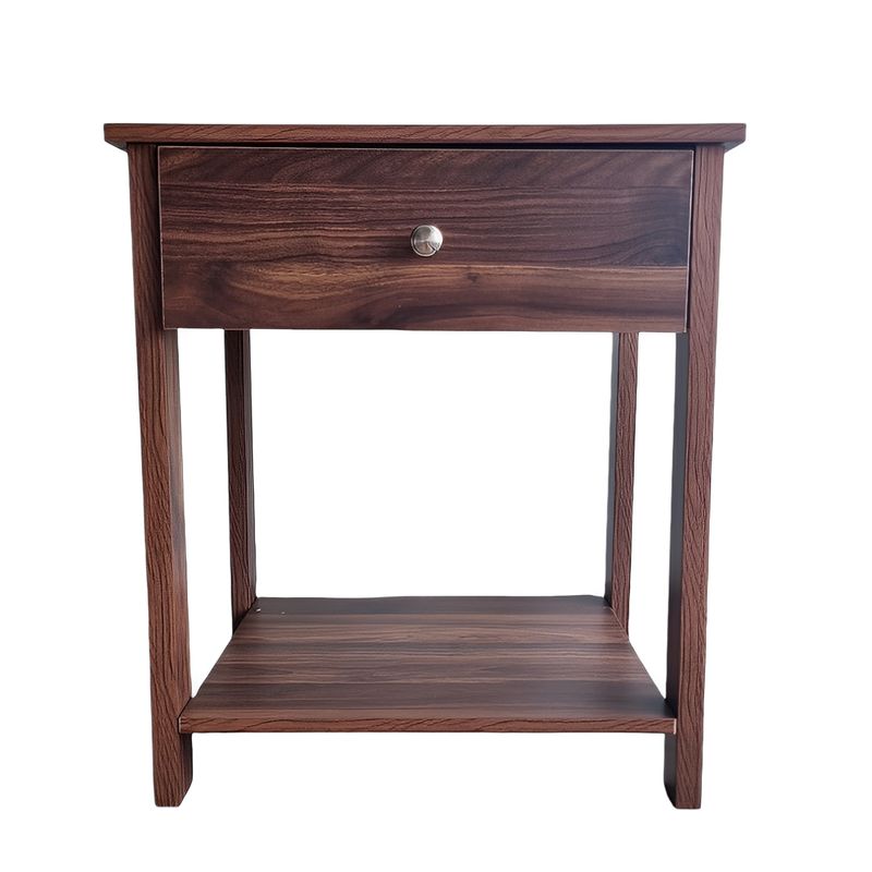 SPACE HOME - Mesa lateral Brand un cajon color madera oscuro