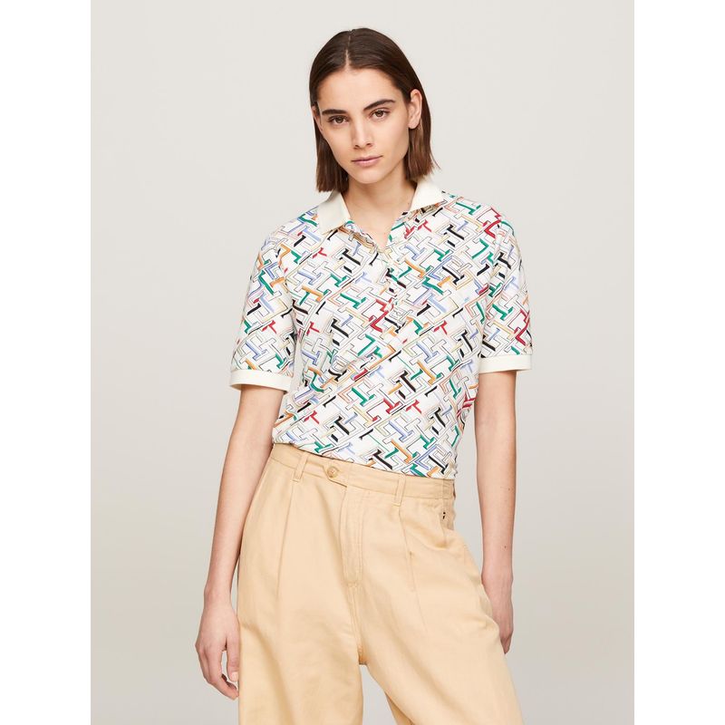 TOMMY HILFIGER - Polo Diseño Monogram Regular Fit Multicolor Tommy Hilfiger