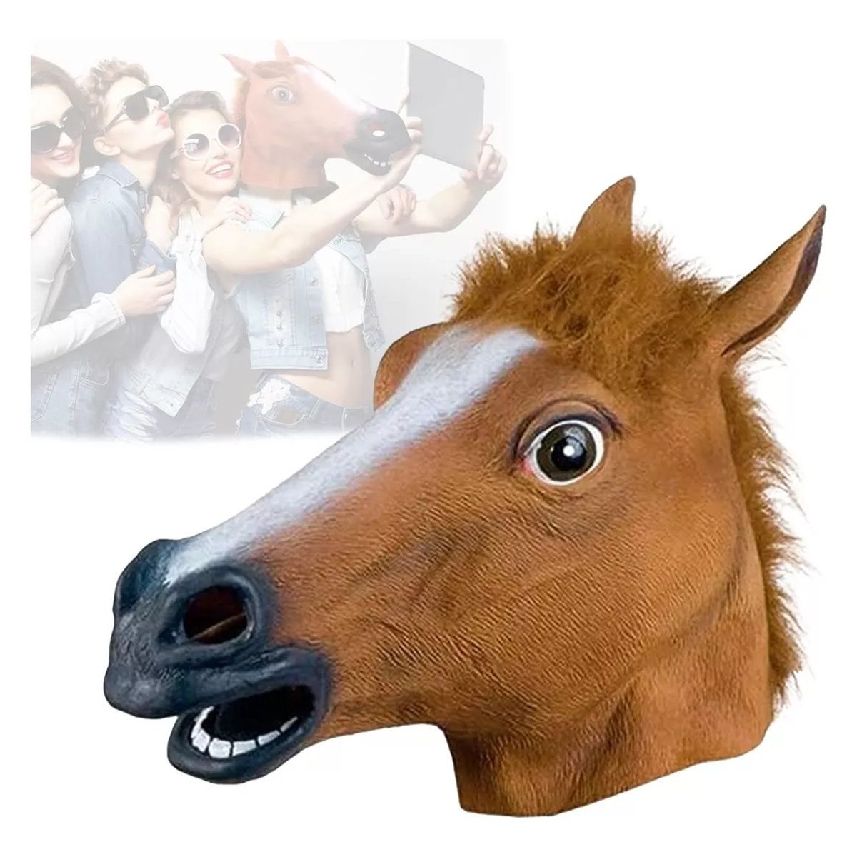 KUANGYE - Máscara De Cabeza De Caballo Para Halloween Cosplay