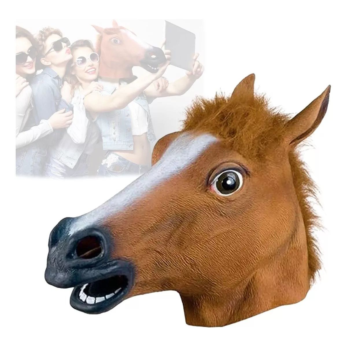 KUANGYE - Máscara De Cabeza De Caballo Para Halloween Cosplay