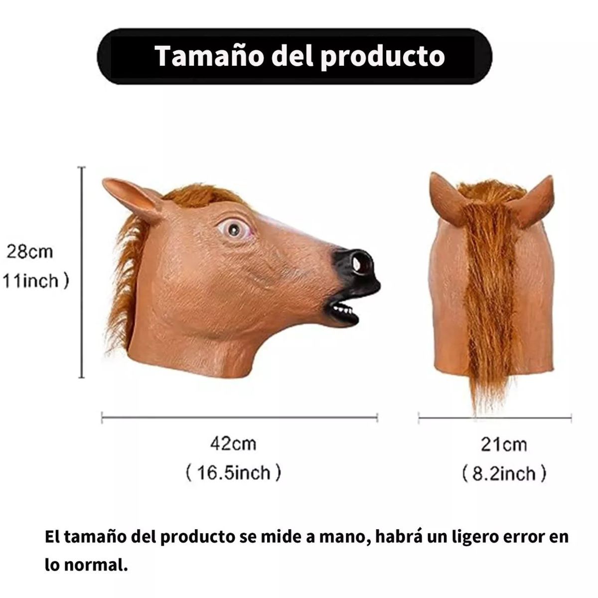 KUANGYE - Máscara De Cabeza De Caballo Para Halloween Cosplay