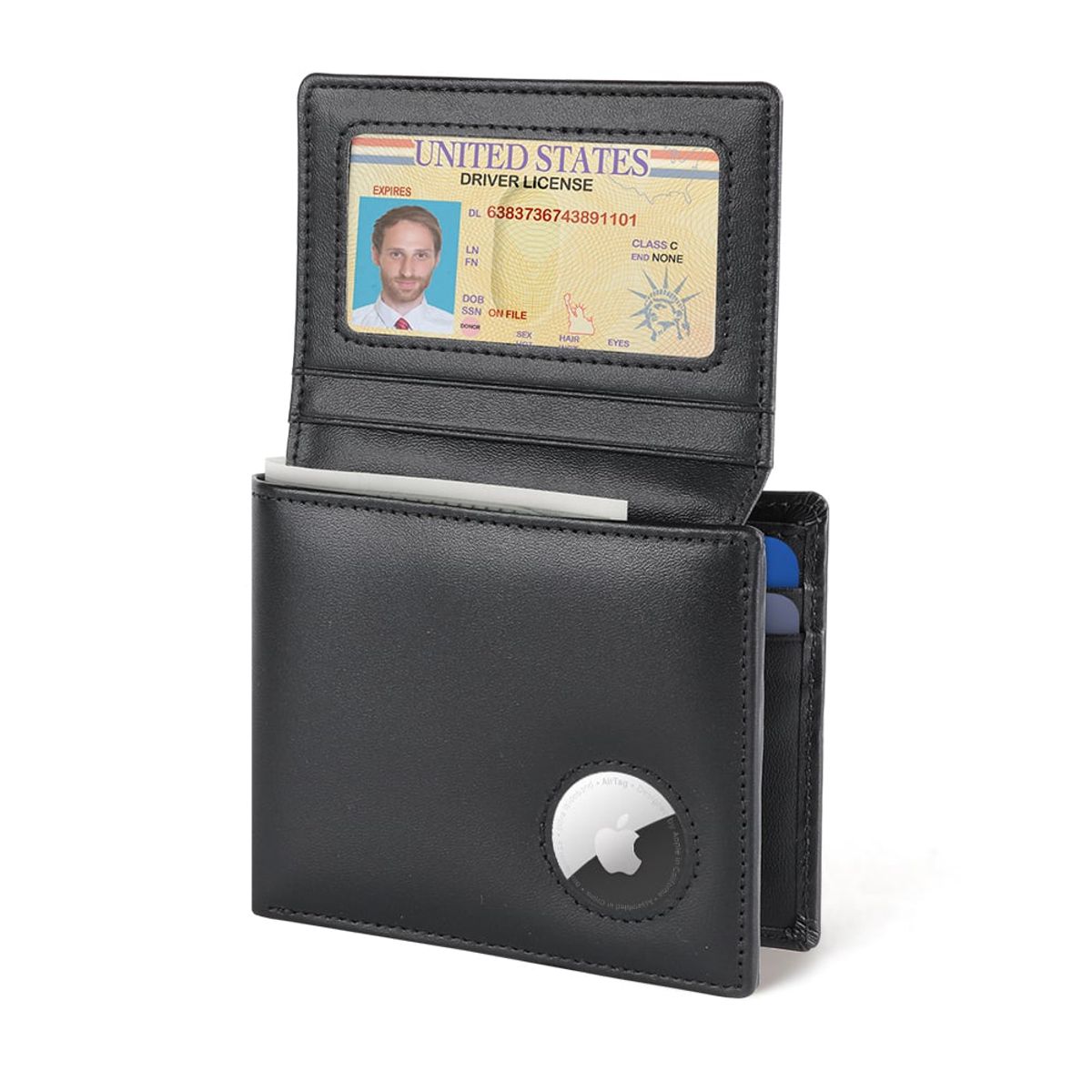 LUKOVEE - Billetera De Cuero Para Hombre Rfid Con Soporte Airtag