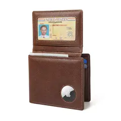 LUKOVEE - Billetera De Cuero Para Hombre Rfid Con Soporte Airtag