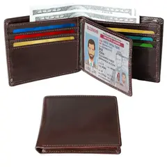 LUKOVEE - Billetera Tarjetero Cuero Para Hombre Rfid Ultra Delgada