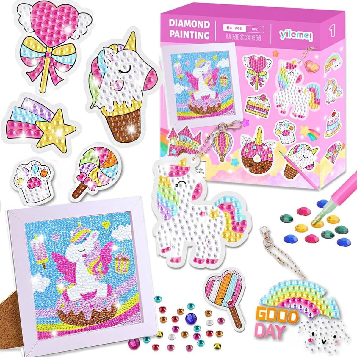 LUKOVEE - Kit De Pintura Diamantes 5d Diy Para Niños Con Marco