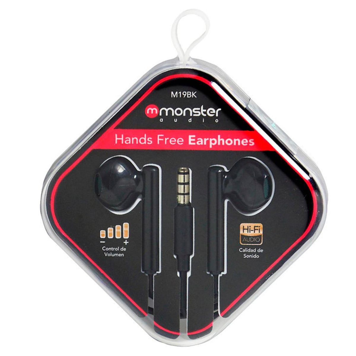 MONSTER - Audifonos Alambricos Manos Libres Jack 35mm Negro M19