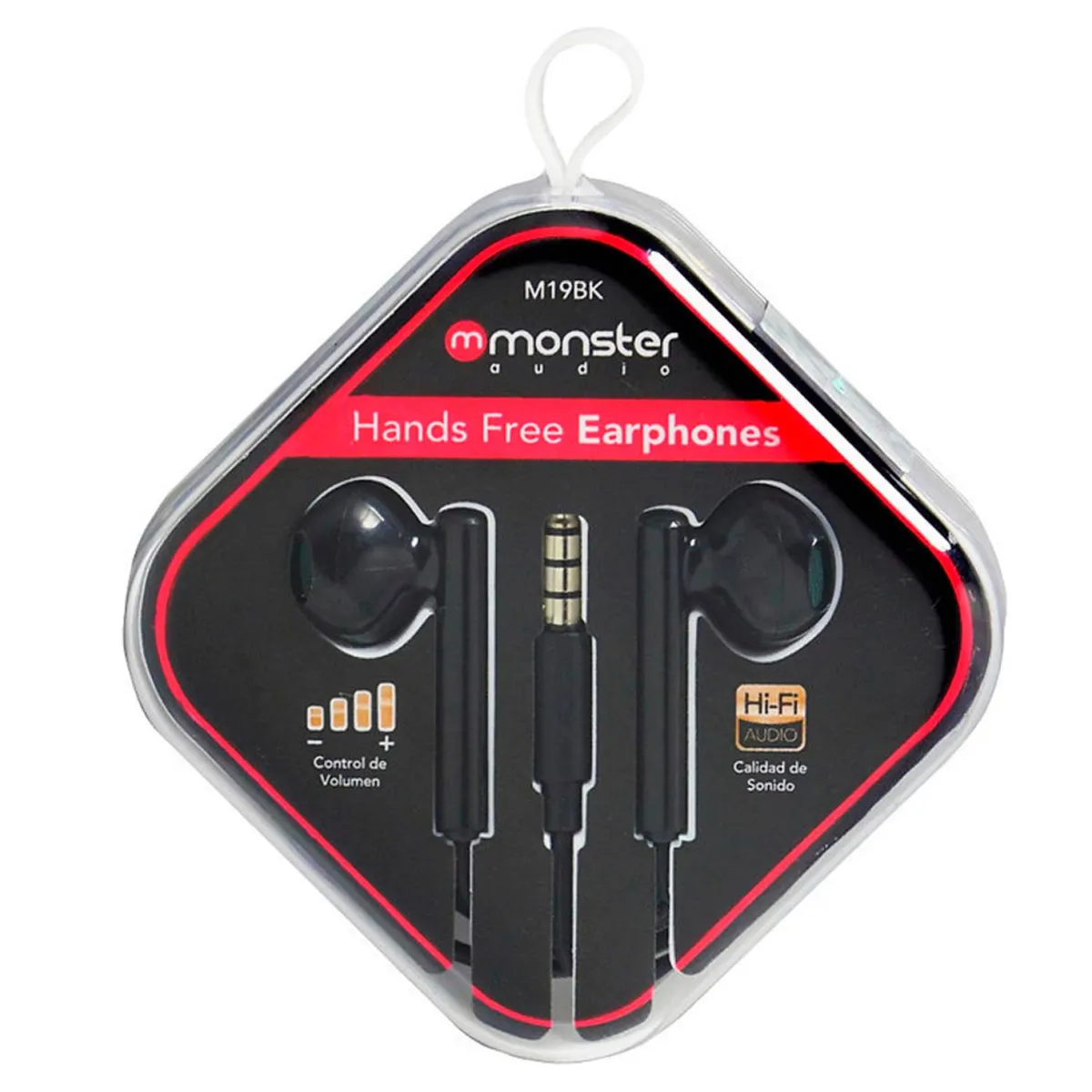 MONSTER - Audifonos Alambricos Manos Libres Jack 35mm Negro M19