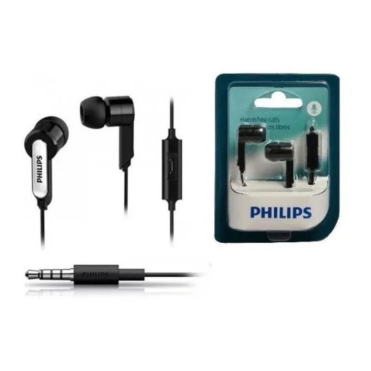 PHILIPS - Audifonos Alambricos Manos Libres Jack 35mm Negro SHE1405BK.