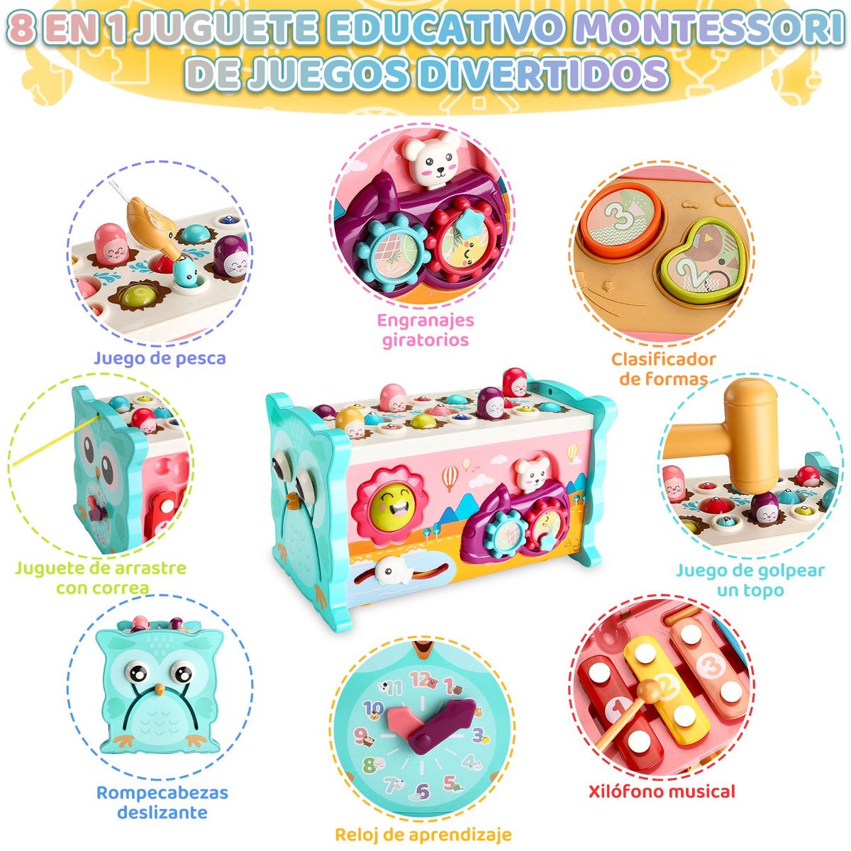 LUKOVEE - Juguetes Didáctico Para Niños Montessori Educativos 8 En 1