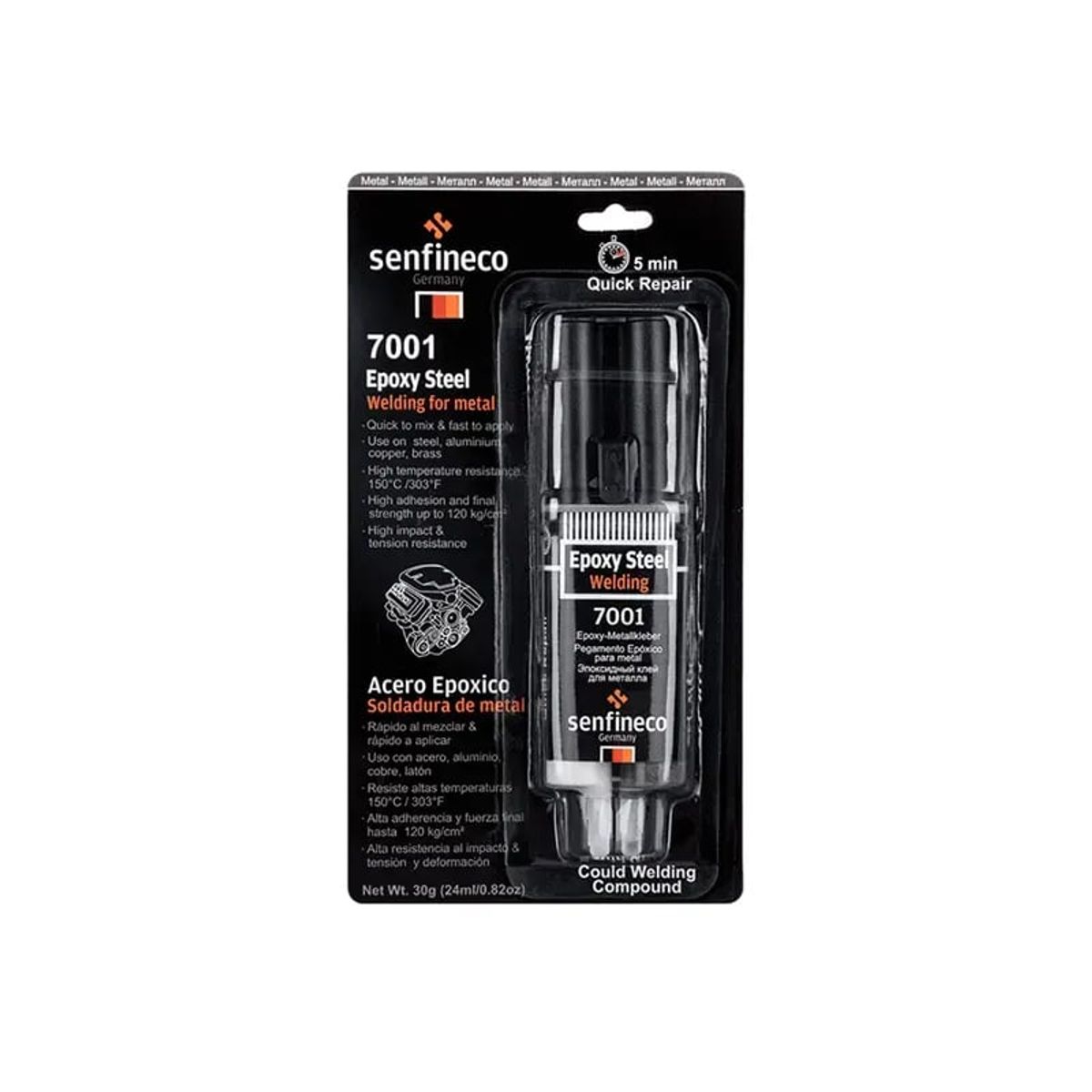 GENERICO - Acero Liquido 30 Gramos Epoxi Metalico Senfineco