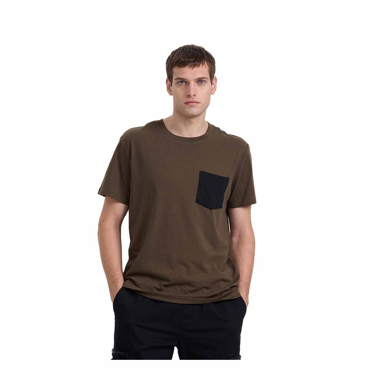 FASHION'S PARK - Polera Hombre Con Bolsillo Verde Militar Fashion's Park