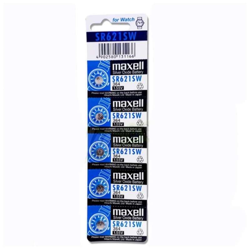 MAXELL - Pack 5 Pilas SR621SW Para Reloj XR6215 Maxell